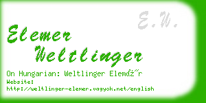 elemer weltlinger business card